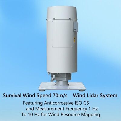 Survival Wind Speed 70m/s Wind Lidar System Featuring Anticorrosive ISO C5 and Measurement Frequency 1 Hz To 10 Hz for Wind Resource Mapping